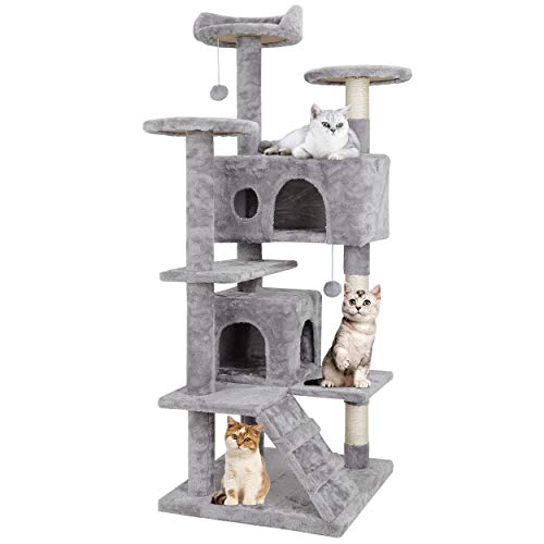 ZENY 54" Cat Tree with Sisal Posts & Plush Rooms