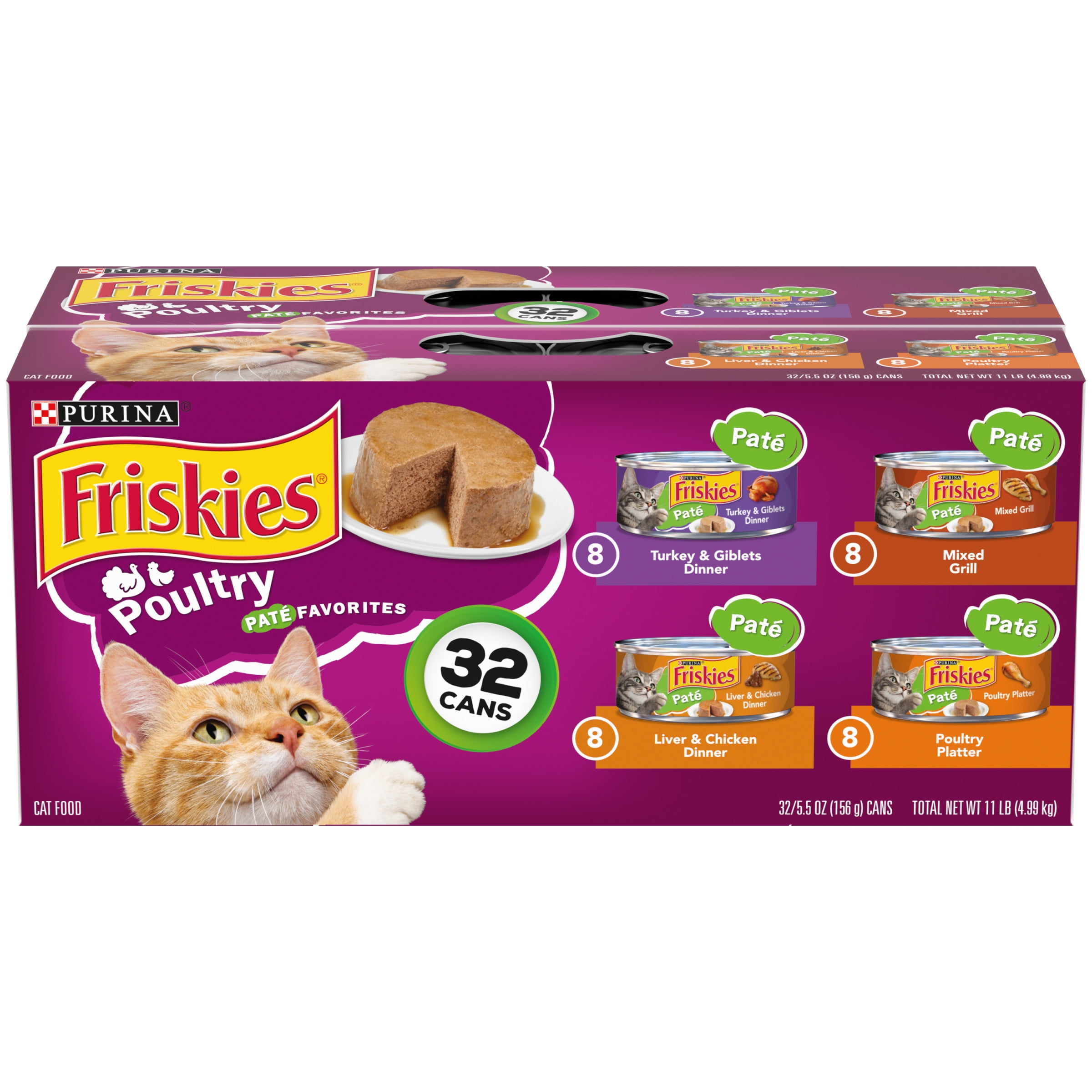 Friskies Poultry Favorites Variety Pack, 32 Cans