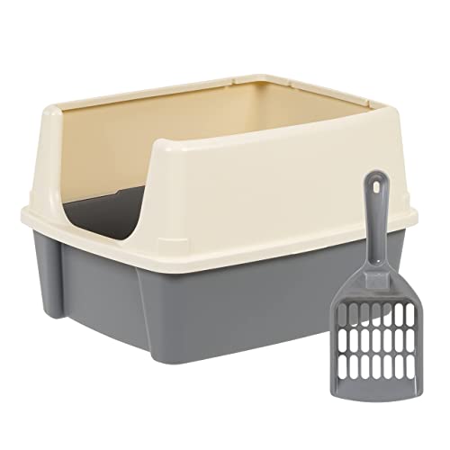 Tall Open Top Cat Litter Box with Scoop