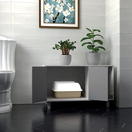 Stackable Gray & White Cat Enclosure Furniture