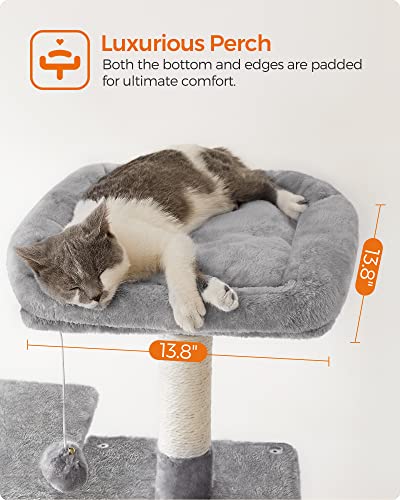 Feandrea Light Gray Cat Tower with Hammock
