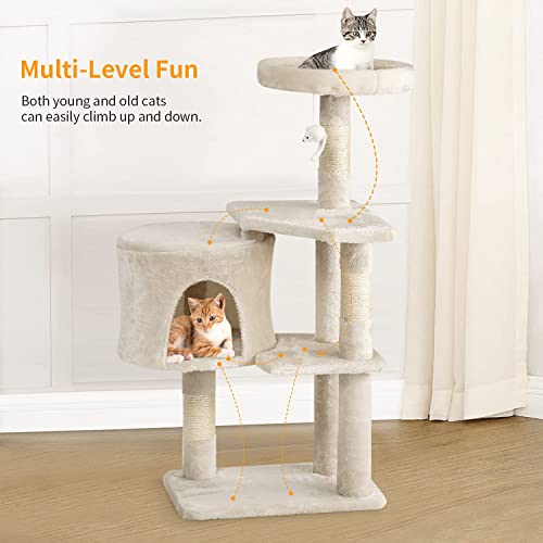 Beige Cat Tree Furniture with Scratching Posts