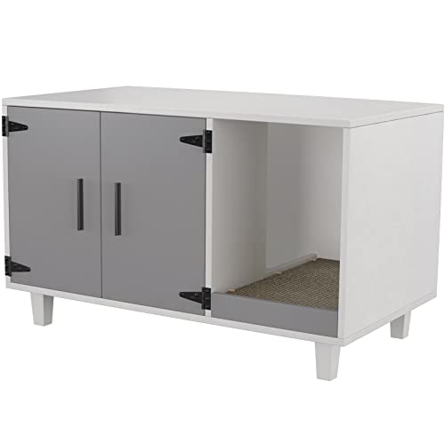 Stackable Gray & White Cat Enclosure Furniture