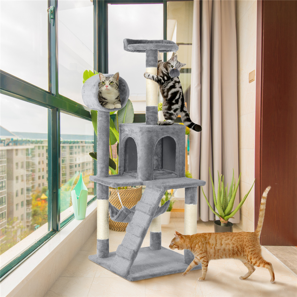 Light Gray Cat Tree Tower & Condo