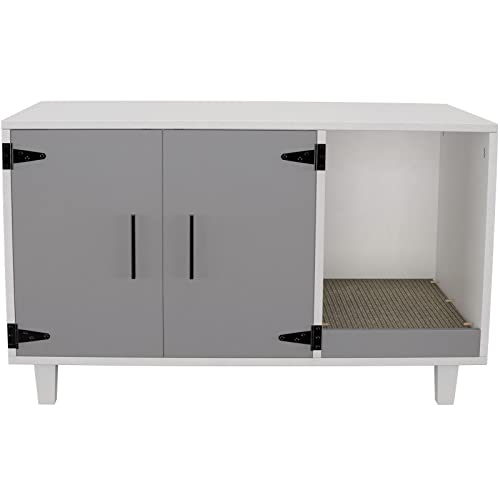 Stackable Gray & White Cat Enclosure Furniture