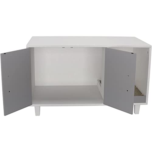 Stackable Gray & White Cat Enclosure Furniture