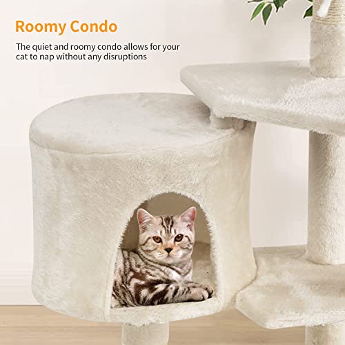 Beige Cat Tree Furniture with Scratching Posts