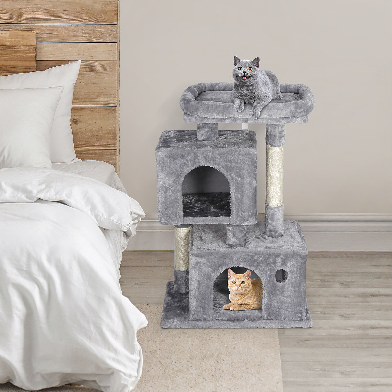 Sturdy 34" Cat Tree Condo for Play and Rest