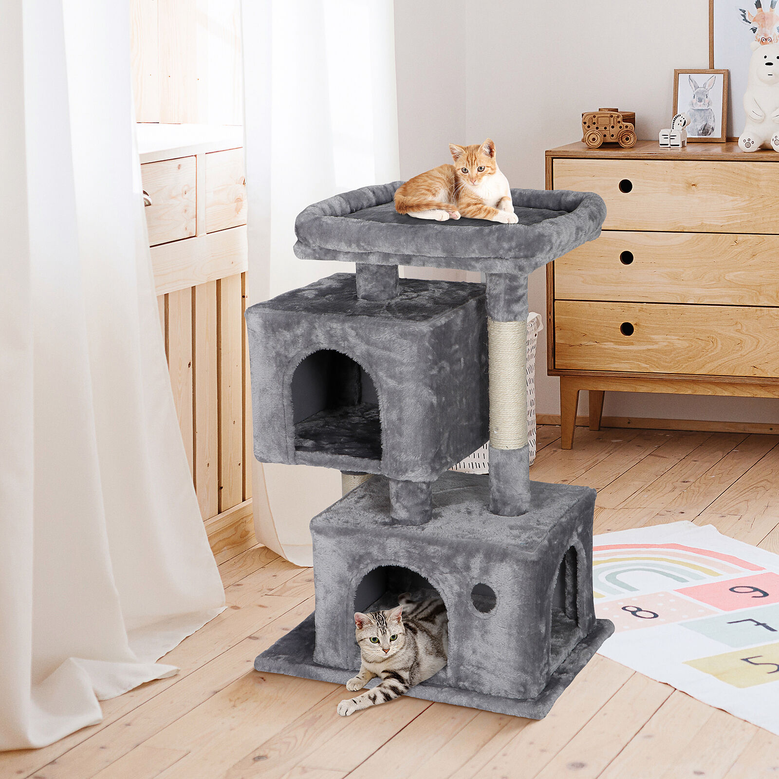 Sturdy 34" Cat Tree Condo for Play and Rest