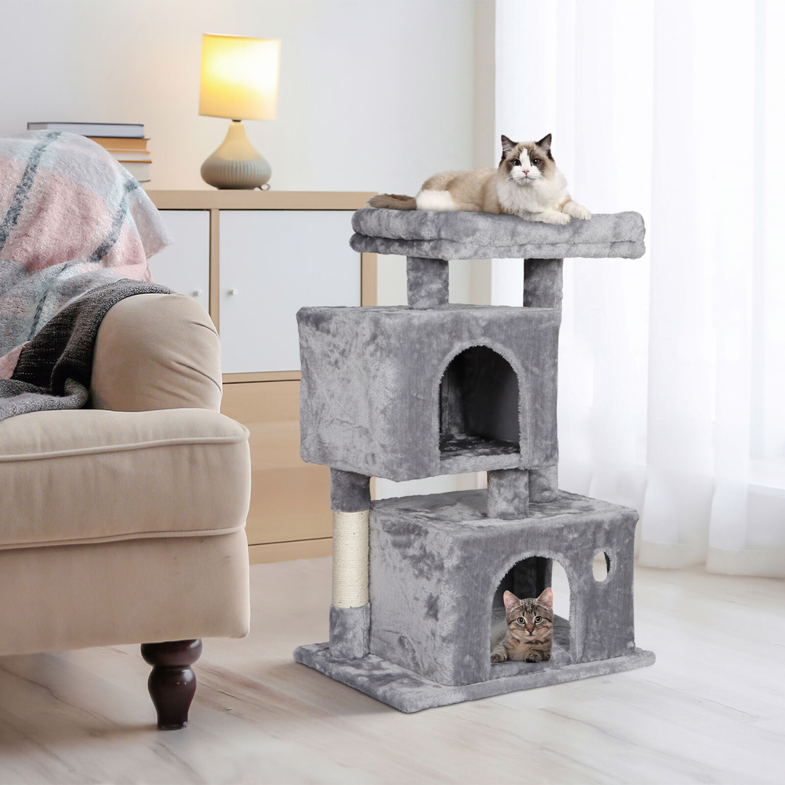 Sturdy 34" Cat Tree Condo for Play and Rest