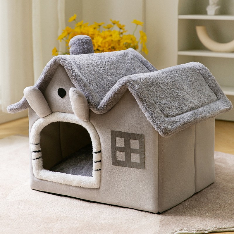 Soft Plush Pet Bed House for Cats