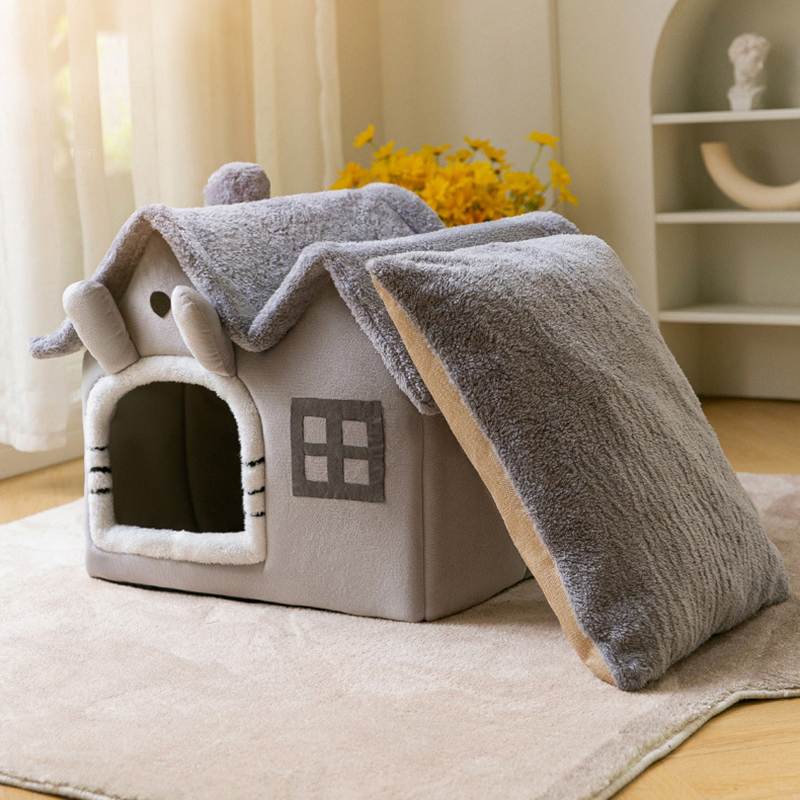 Soft Plush Pet Bed House for Cats
