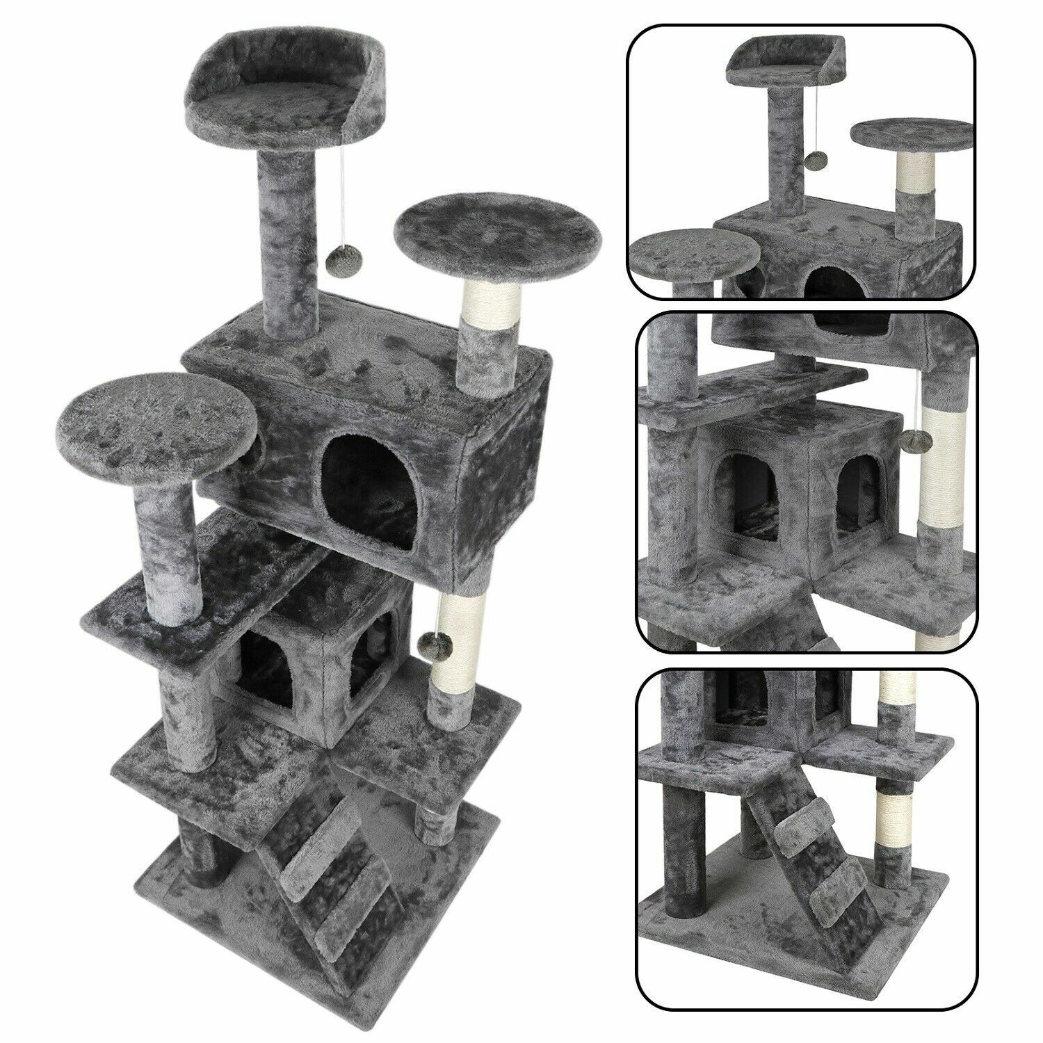 Sturdy 55" Cat Tree Activity Center Condo