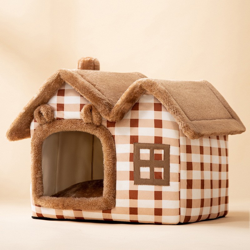 Soft Plush Pet Bed House for Cats