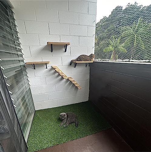 Large Cat Floating Shelves with Sisal Mat