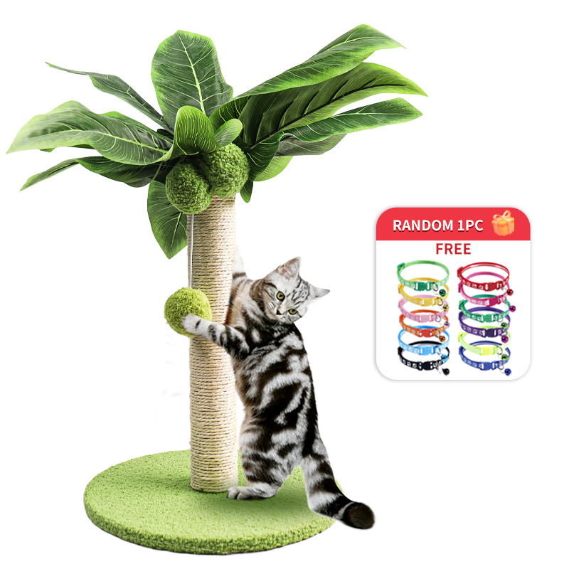 Green Leaf Cat Scratching Post for Kittens