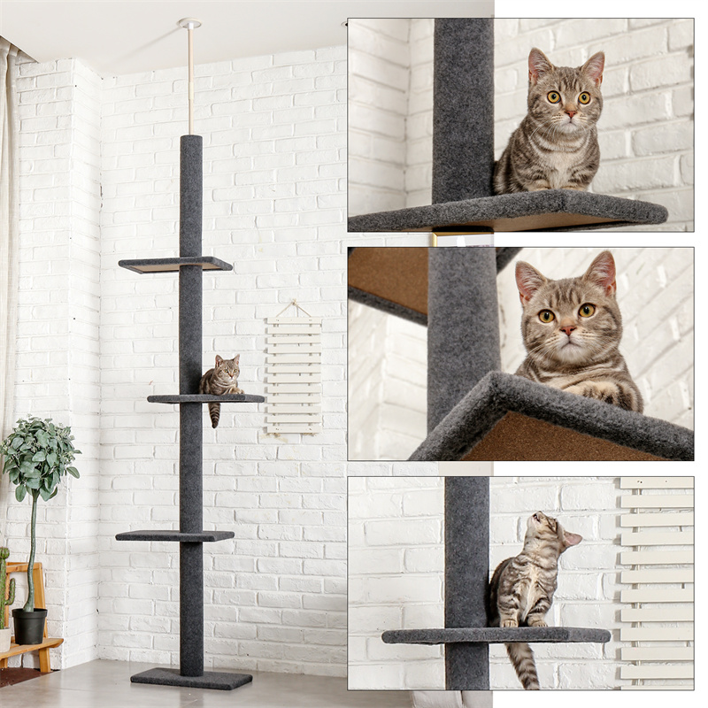 Adjustable Floor-to-Ceiling Cat Tree Condo & Scratcher