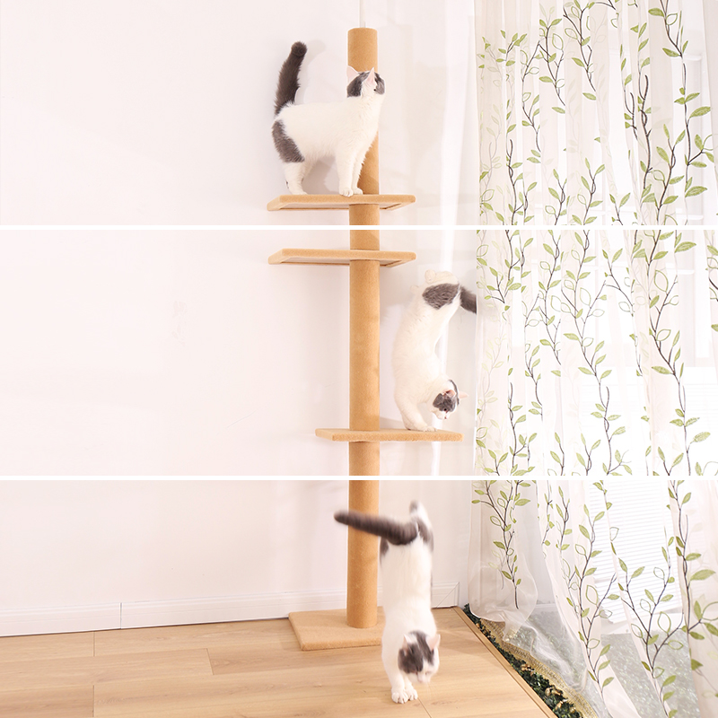 Adjustable Floor-to-Ceiling Cat Tree Condo & Scratcher