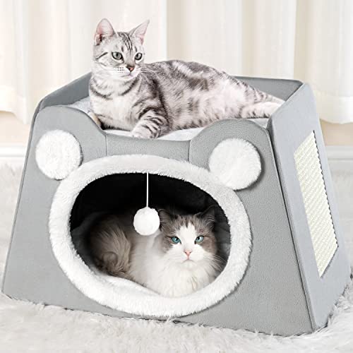 Ultra Soft Cat Bed House with Playful Space