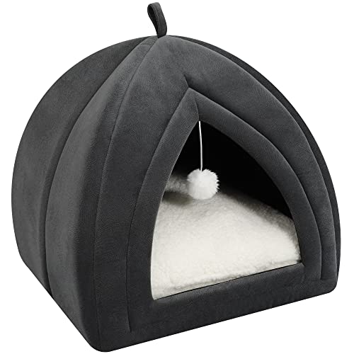 Indoor Cat House with Removable Cushioned Pillow