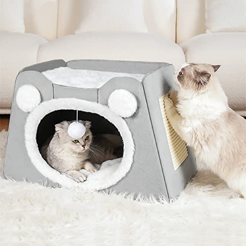 Ultra Soft Cat Bed House with Playful Space