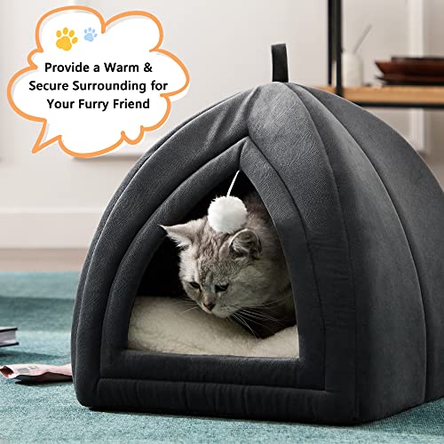 Indoor Cat House with Removable Cushioned Pillow