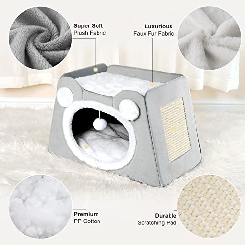 Ultra Soft Cat Bed House with Playful Space