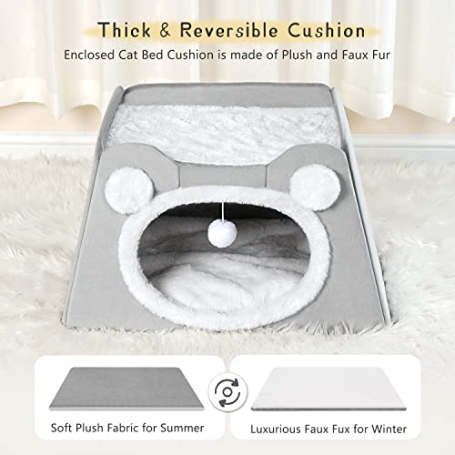 Ultra Soft Cat Bed House with Playful Space