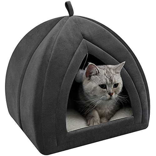 Indoor Cat House with Removable Cushioned Pillow