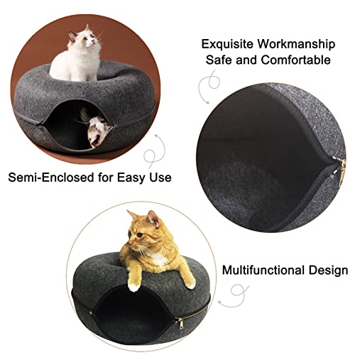 Detachable Cat Tunnel Bed with Peek Hole