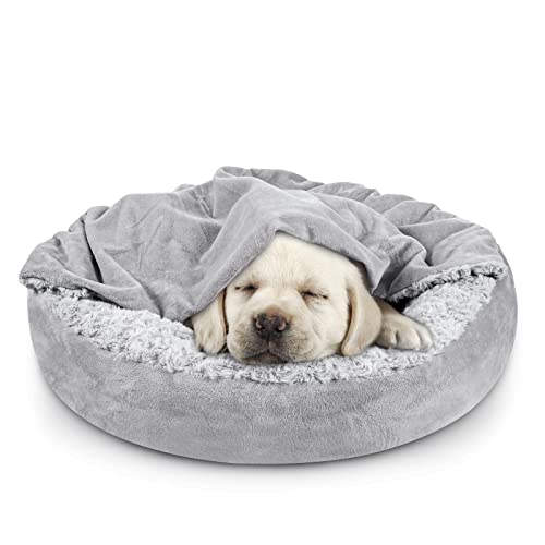 Cozy Hooded Small Pet Bed - Anti-Slip Bottom