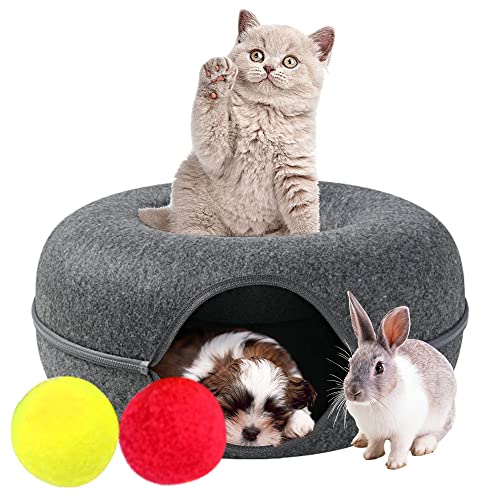Cat Cave with Tunnel and Exercise Wheel
