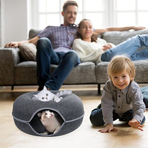 Detachable Cat Tunnel Bed with Peek Hole