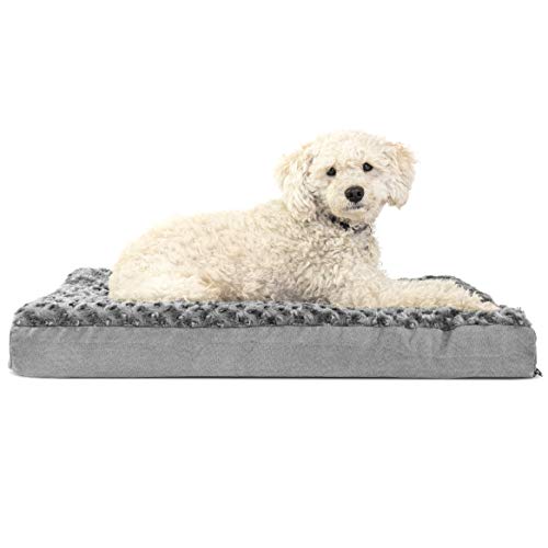 Plush Gray Orthopedic Cat Bed with Washable Cover