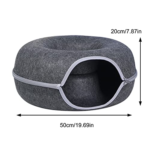 Detachable Cat Tunnel Bed with Peek Hole