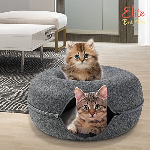Cat Cave with Tunnel and Exercise Wheel