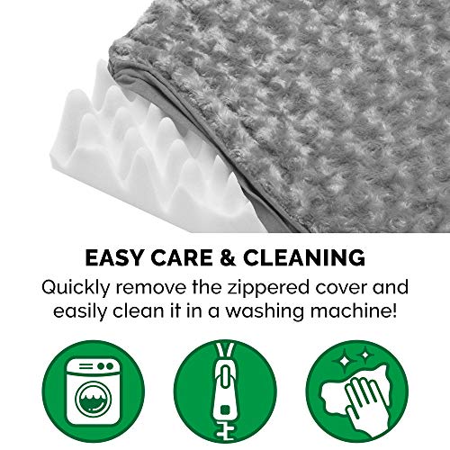 Plush Gray Orthopedic Cat Bed with Washable Cover