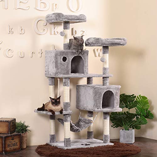 Multi-Level Cat Tree with Scratching Posts and Hammock