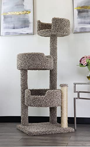 Cat Tree made of Real Wood and Carpeted