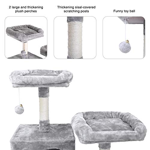 Multi-Level Cat Tree with Scratching Posts and Hammock