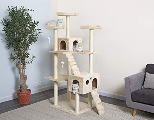 Beige Cat Tree - 50W x 26L x 72H
