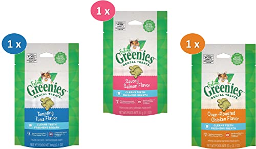 Bundle of 3 Greenies Cat Treat Bags & Booklet