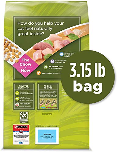 Indoor Cat Chow with Real Meat, 3.15lb