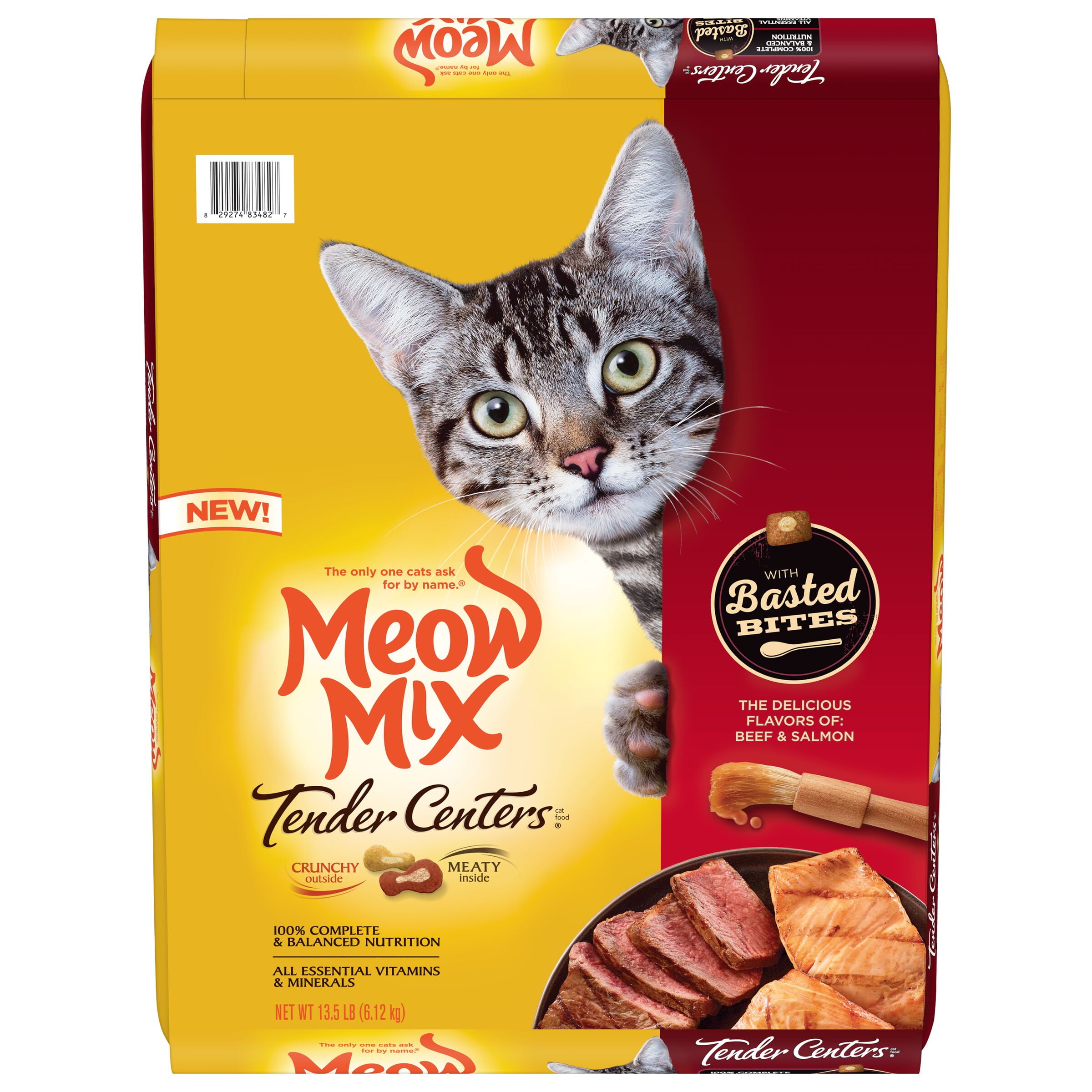 Beef and Salmon Flavored Meow Mix