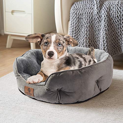 Asvin Grey Pet Bed for Small Cats and Dogs