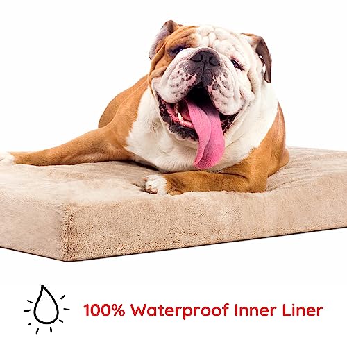 Waterproof Designer Memory Foam Pet Bed - 4 Inch