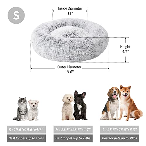 Grey Fluffy Cat Bed for Joint-Relief and Sleep