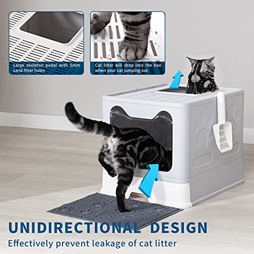 Large Foldable Cat Litter Box with Lid