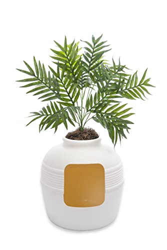Hidden Litter Box with Artificial Plants - White Birch