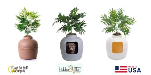 Hidden Litter Box with Artificial Plants - White Birch
